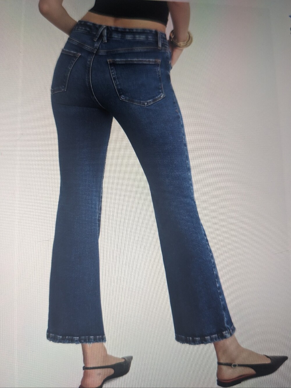 GOOD AMERICAN Crop Mini Boot Jeans